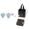 Crushed Ice Blue Winged Titanium Zirconia Stud Earrings - Unisex Cartilage Jewelry