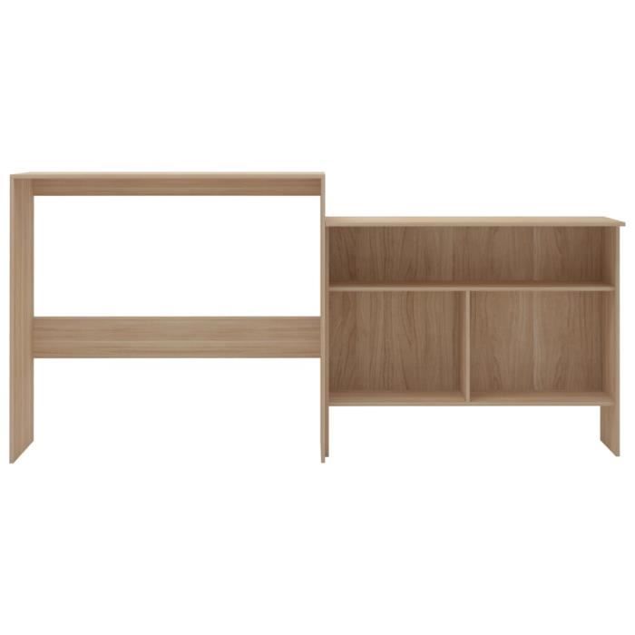 VidaXL Table de bar avec 2 dessus de table Chêne 130x40x120 cm 280219