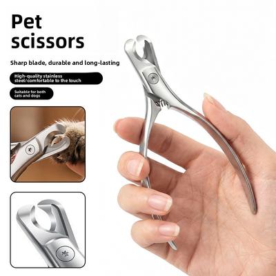 Stainless Steel Pet Nail Scissors Large Opening Pet Nail Clipper Safety Scissors Pet Supplies