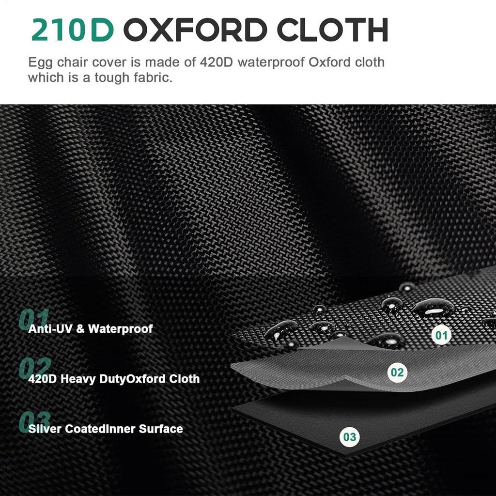 Patio Hanging Egg Chair Cover Waterproof 210D Oxford Cloth Double Seat CocoonSwing Egg Chair Covers Garden Dust Protector