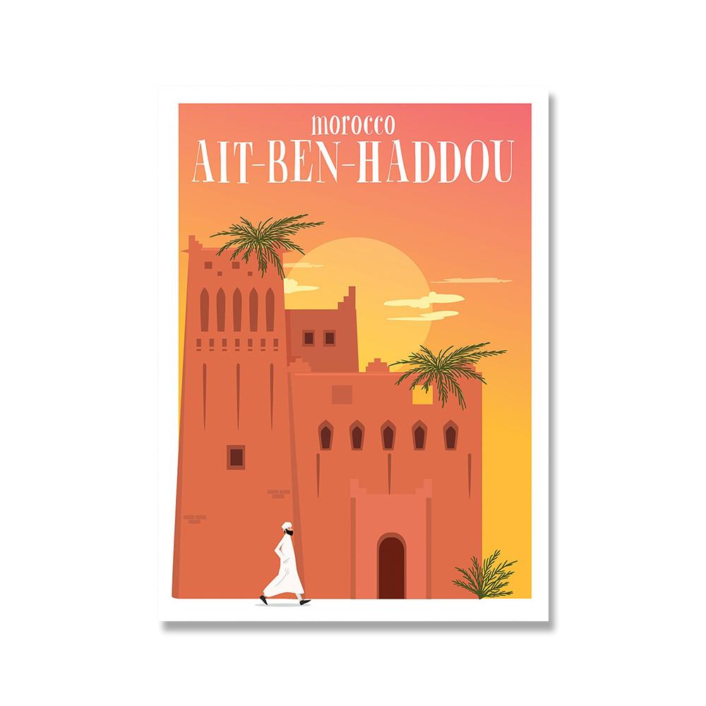 Slavné město Barevná krajina Cestovní plakát Nástěnný tisk New York Londýn Plátno Malba Kancelář Obývací Pokoj Ložnice Domácí Dekorace