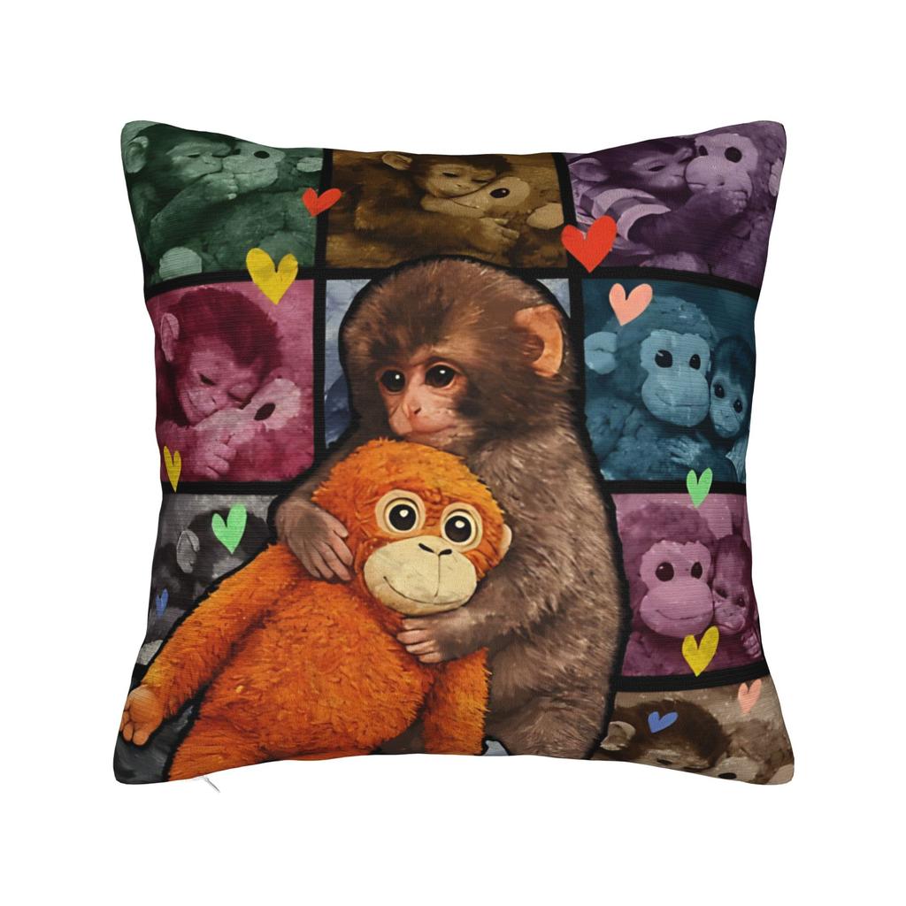 Punch Monkey Pillow Case  Cute Funny Pillow Cover Soft Pillowcases For Sofa Bedroom Home Decor