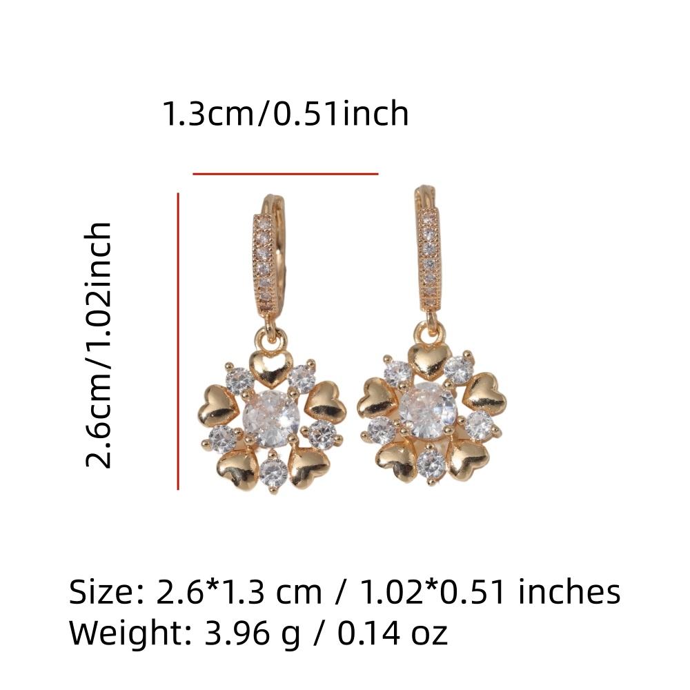 1 Pair Fashion Round Garland Dangle Earrings for Women Zirconia Earring Jewelry Daily Wedding Party Accessories