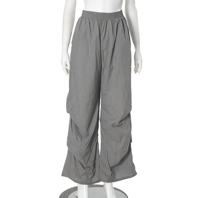 YYFS Women's Fashion Casual Solid Color Print High Waist Trousers Pants & Capris
