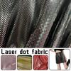 Tecido com Pontos de Laser 100x150cm Cor Arco-Íris Brilhante Tecido Colorido Brilhante Organza Amassada Piscando Malha Brilhante Performance de Palco Vestido DIY Costura