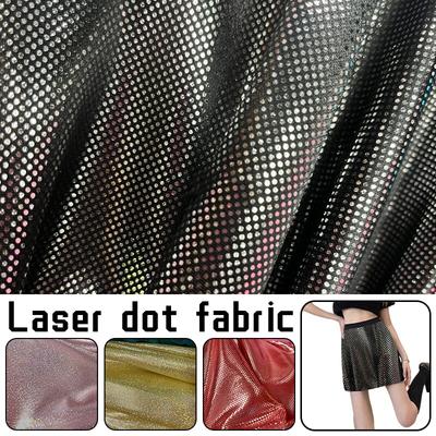 100x150cm Laser Dot Fabric Rainbow Colourful Shiny Fabric Flashing Organ Crushed Bright Mesh Stage Performance DIY Dress Sewing