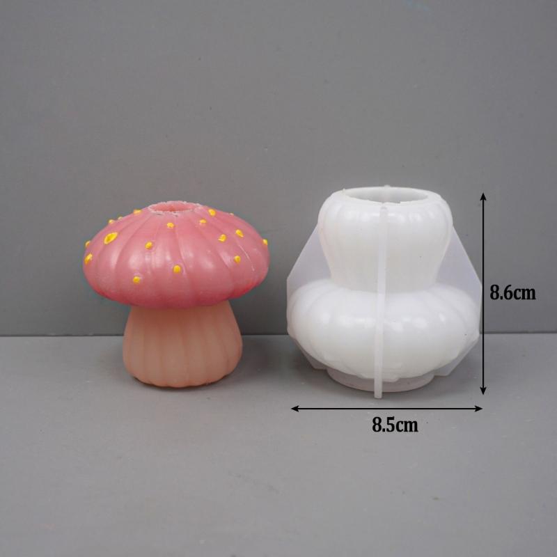 Silicone Candle Molds Resin Epoxy Molds Handmade Art Supplies Mushroom Shape Candle Holder Molds Silicone Texture