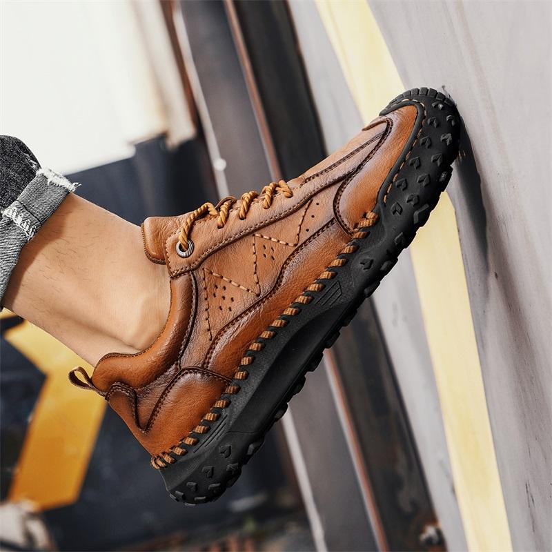 Pánské outdoorové ležérní kožené boty retro styl pánské tenisky dospělé protiskluzové ležérní pouštní turistická obuv trekingové boty trenéři