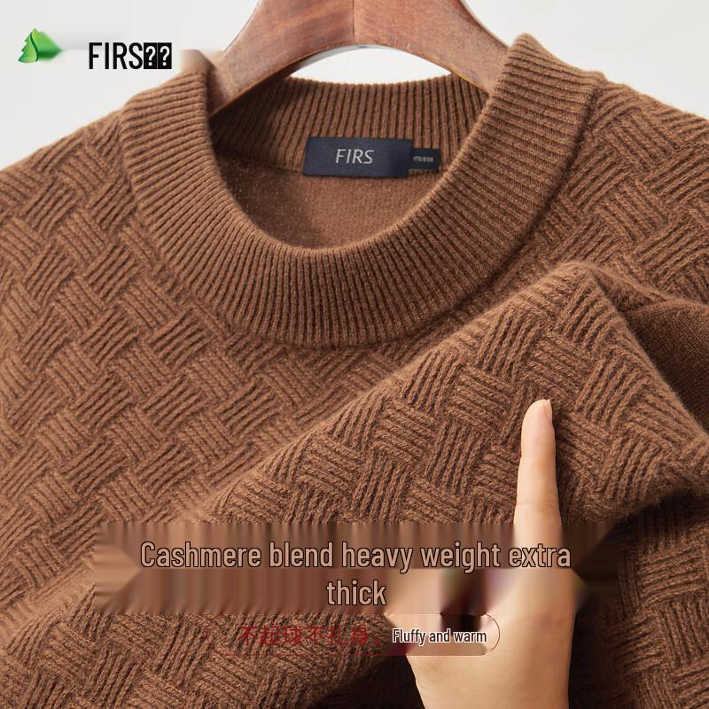 Men's Heavyweight Cashmere Wool Round Neck Sweater