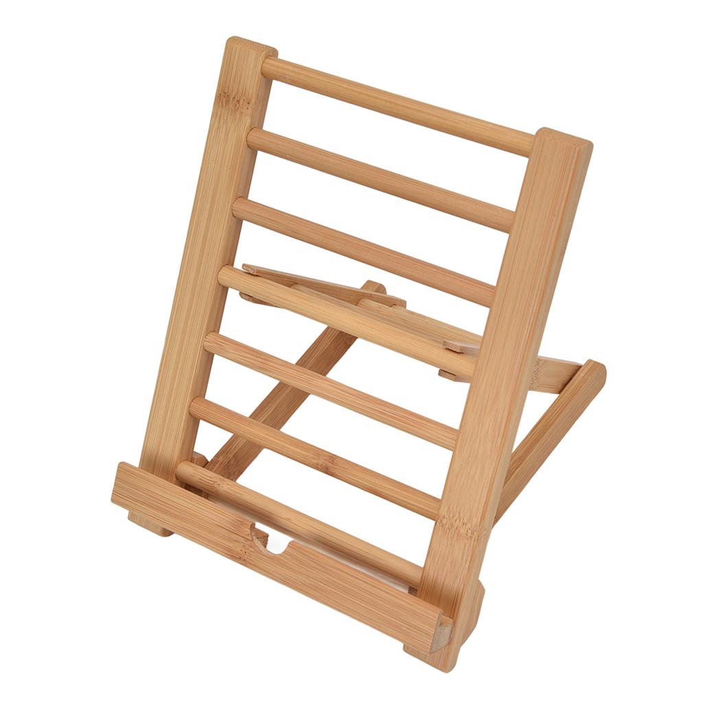 Tablet Stand Bamboo Folding Multi Angle Universal Desktop Tablet Holder for 4 to 13in Phone Book Music Score