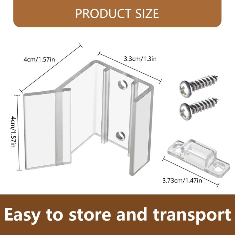 Clear Sliding Mirror Door Latches Easy to Use Sliding Mirrored Travel Door Latches Travel Trailer Door Security for Home
