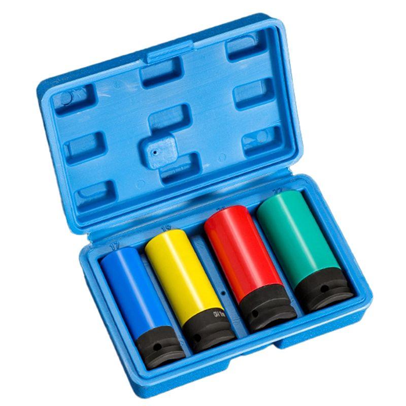 AEE4-Drive Wheel Protector Impact Socket Impact Sleeve Set Plastic Sleeves 17Mm, 19Mm, 21Mm, And 22Mm