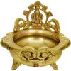 Cuenco Urli Diseño Dios Ganesh Latón, Decoración de Flores, Cuenco Urli Ganesha Dorado, Latón