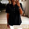 Women's Fashion Casual V-Neck Short Sleeve Blouses & Shirts