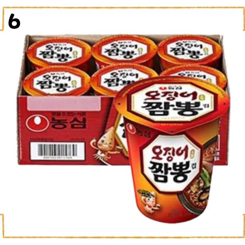 Korean Cup Ramen 6 Pack Set | Nongshim Ottogi Samyang Paldo | Small Cup Instant Noodles