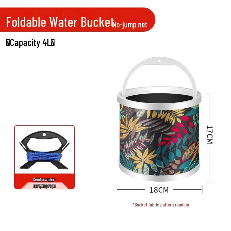 Multi-Functional Foldable Fishing Bucket with Rope & Anti-Jump Net for Live Fish