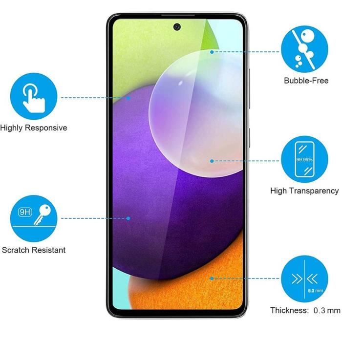 Verre trempé - PROSHOP - pour Samsung A52 5G - Anti rayure - Pack de 2 - Protection sûre écran