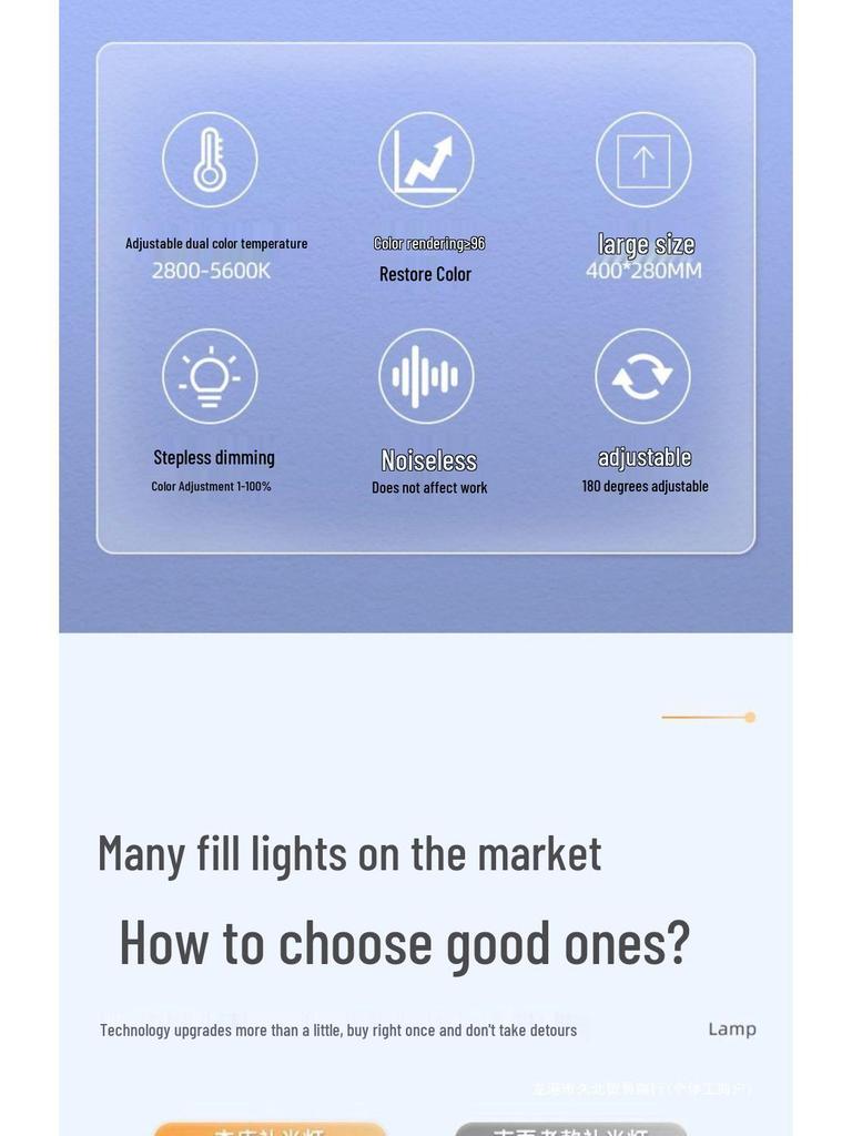 LED Fill Light: Professional Panel for Streamers & Photographers - Perfect for Live Streaming, Beauty Shots, and Indoor Photography.