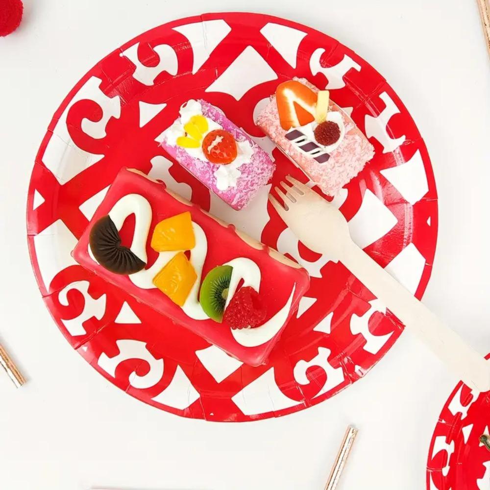 Window Grille Pattern Chinese Style Disposable Tableware Party Supplies  Picnic