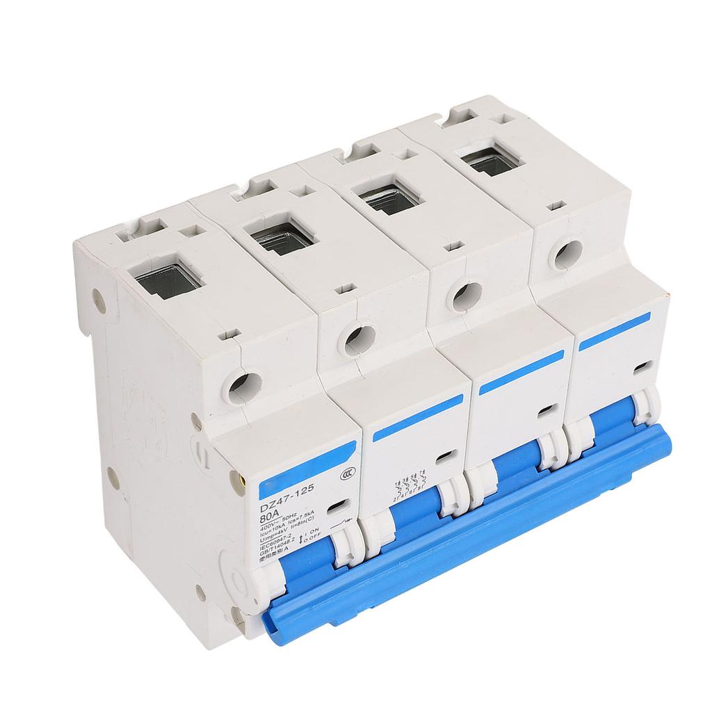 Hutschienen-Leistungsschalter 4-polig 400V 80A Vielseitiger Sicherheitsschutz Schwer entflammbar Trenner