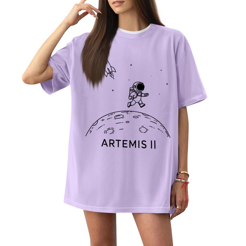 Women's Casual Printed T-Shirt Round Neck Pullover Short Sleeve Top