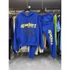 Completo Felpa con Cappuccio e Pantaloni Jogger Unisex con Stampa Ragnatela Streetwear Casual