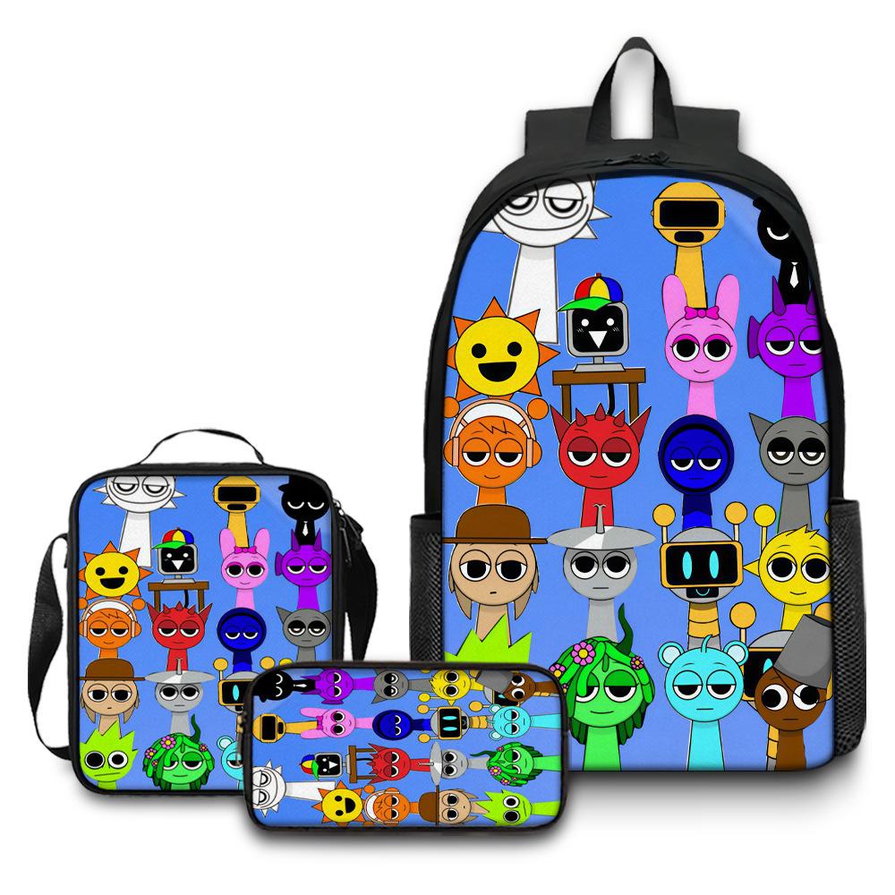 Rhythm Box Game School Bag Sprunki Load Reduction Cartoon Backpack Student Backpack Backpack D