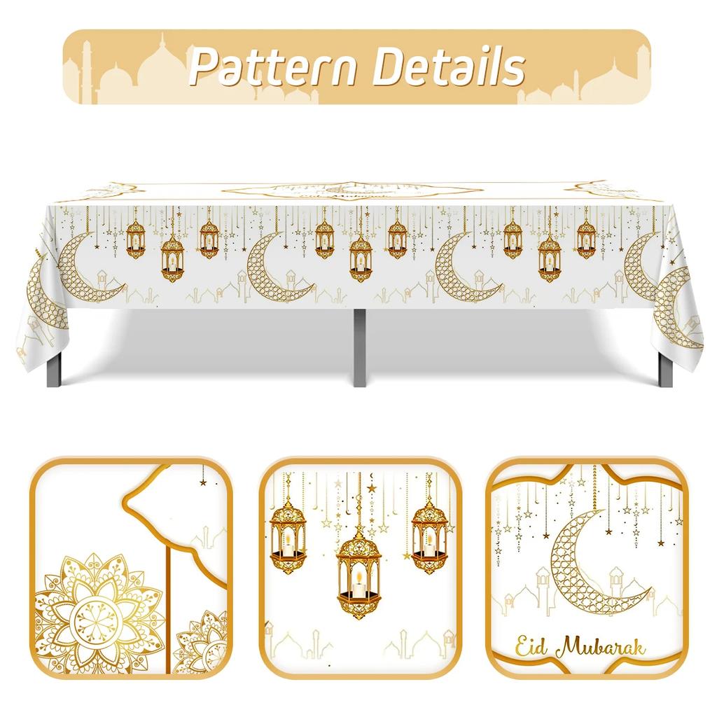 Ramadan Decor Tablecloth EID Mubarak Decor For Home 2025 Ramadan Kareem Islamic Muslim Party Eid Al Adha Gifts Happy Eid Al Fitr