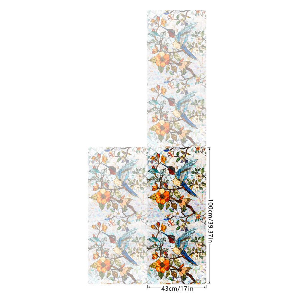 Rainbow Double-Sided Static Cling Glass Sticker - Inlaid Pattern PVC Film