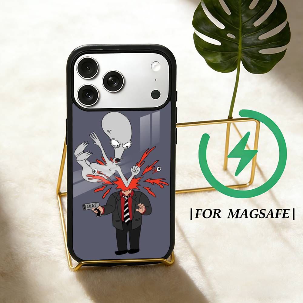 

Cartoon A-American Dad Phone Case For iPhone 17,16,15,14,13,12,Plus,Pro,Max For Magsafe Magnetic Wireless Charge iPhone16PRO