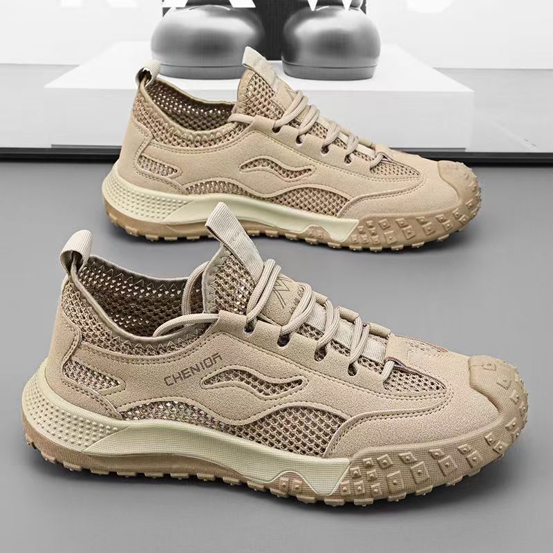 Men's Shoes for Summer New Breathable Mesh Thin Casual Board Shoes for Men's Sports Non Slip Work Labor Protection Shoes