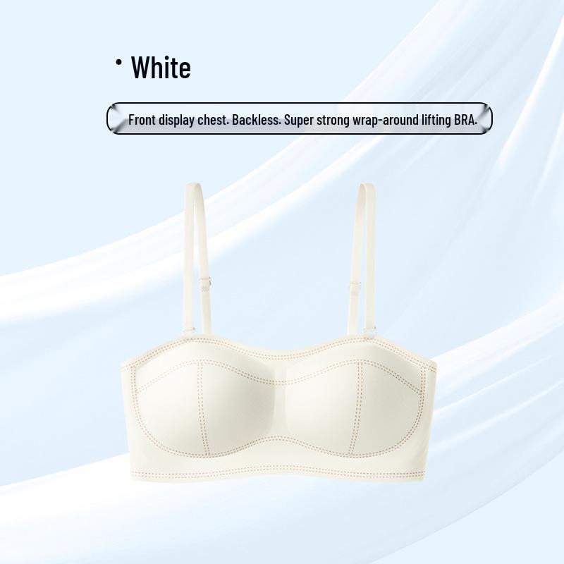 

Бесшовный бюстгальтер-бандо пуш-ап с нескользящей лентой для маленькой груди – Невидимая чашка без бретелей, Защита от случайного оголения 34/75ABC (95-110 lbs)