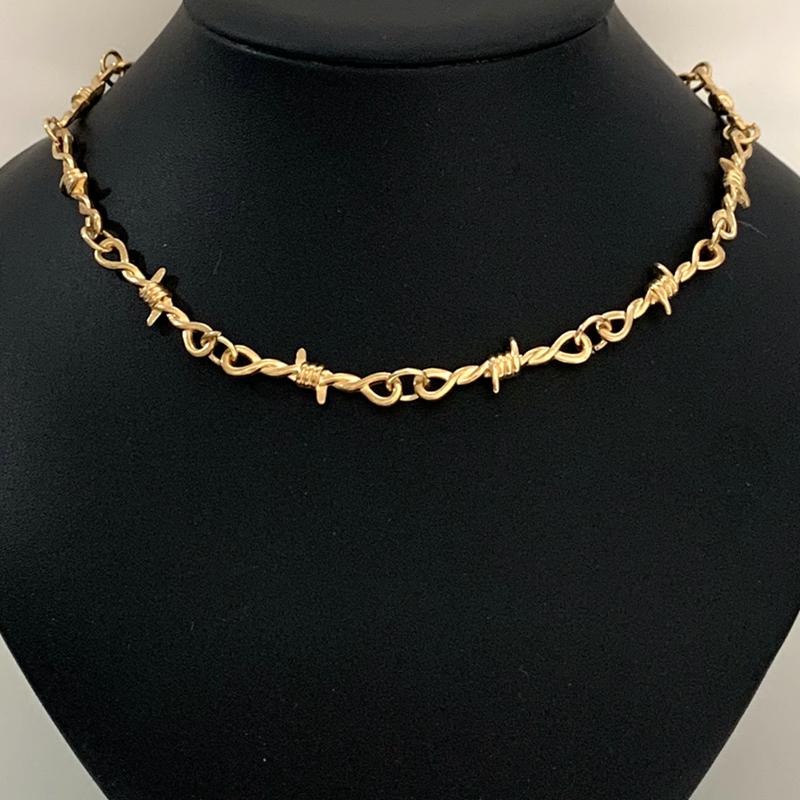Small Wire Brambles Iron Heart Choker Necklace Women Hip-hop Gothic Punk Style Barbed Wire Little Thorns Chain Choker Gifts