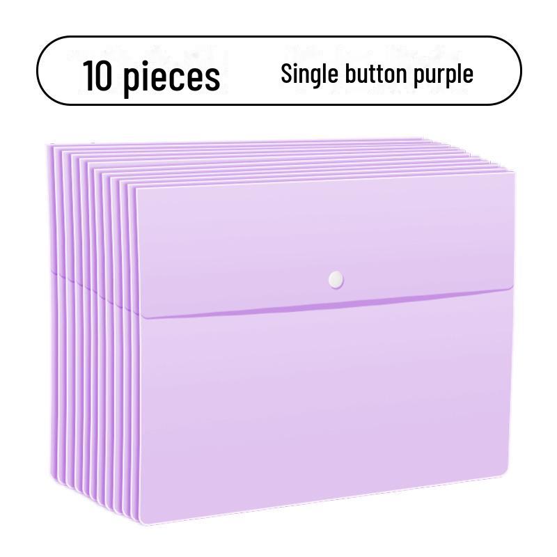 A4 Thickened PP Snap Button File Bag for Documents and Policies