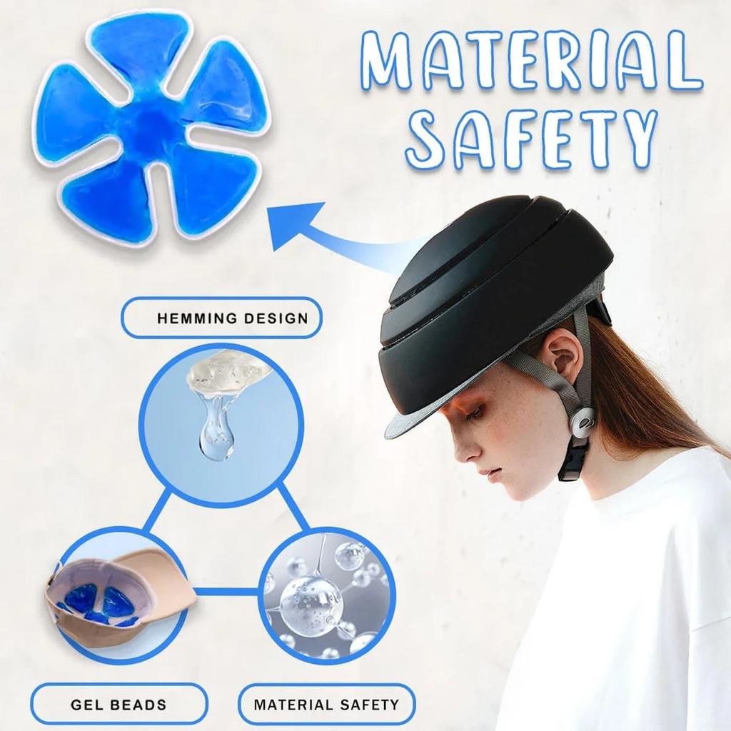 Hard Hat Ice Pack Helmet Cool Down Insert Reusable Sun Hat Cooling Insert for Running Camping Climbing Portable Helmet Cold Pad