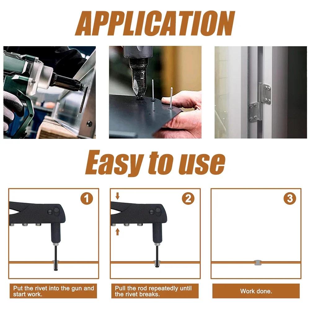 120PCS M3.2 M4 Aluminum Alloy Blind Rivets Fasteners Dome Head Blind Pop Rivets Assorted Set Nail Pull Furniture Assortment Kits