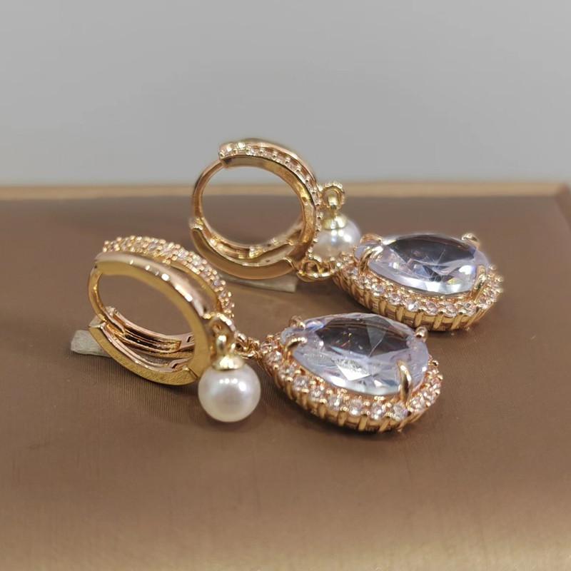 Luxuriöse weiße Tropfen Zirkon Ohrringe für Frauen 2023 neue Mode Hochzeit Verlobungsfeier Schmuck Zubehör