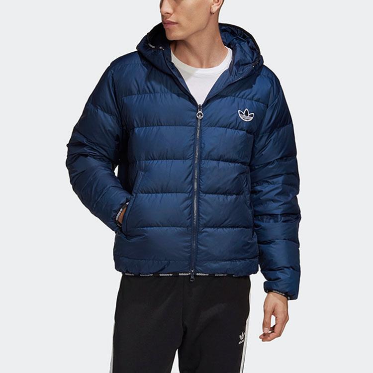Adidas Originals Trefoil Windproof And Warm Down Jacket Winter Men Jackets Navy-Blue GE1299