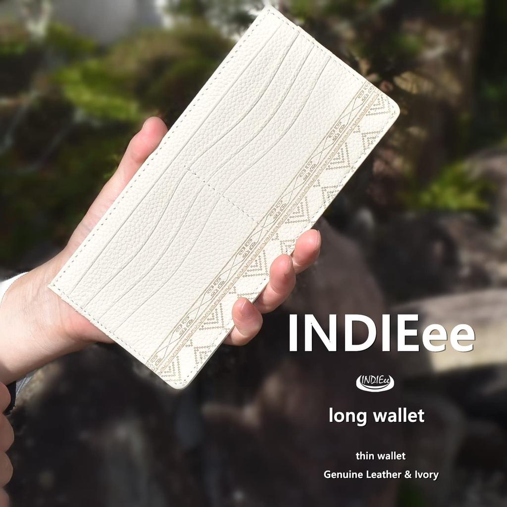 Indy Slim Long Wallet for Genuine Slim Bill Travel Genuine Leather Stylish Wallet Women, Slim, Lightweight, Leather, Ultra-Thin, Wallet, Compartment,