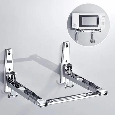 Półka do kuchenki mikrofalowej ze stali nierdzewnej Rozkładany organizer kuchenny Montowana na ścianie półka na piekarnik cocina accesorios de cocina novedosos