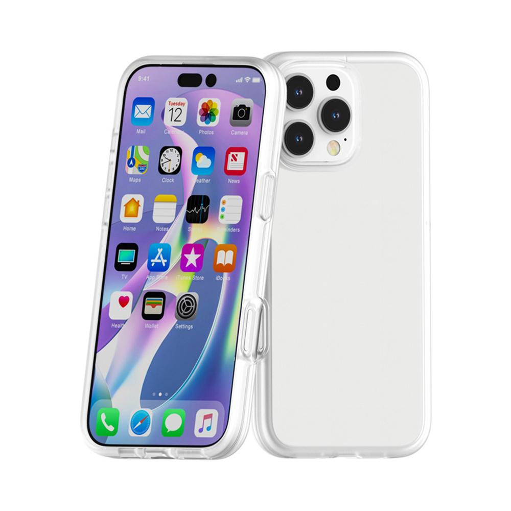 For iPhone 16 Pro Case TPU+PC Matte Translucent Phone Back Cover
