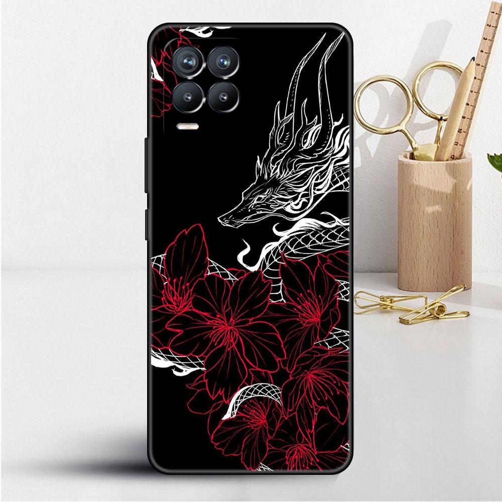Case For Realme 8 C21y GT Neo 2 3 8i C21 7 C11 6 C12 C35 C3 GT 9 Pro C12 Silicone TPU Phone Cover Fashion Chinese Vintage Dragon