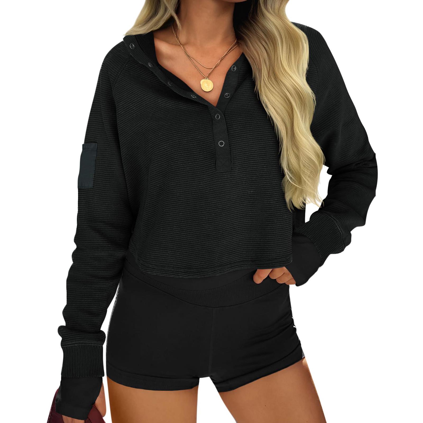 

Women s Fashionable Loose Long Sleeved Sports Top Casual Pullover Hoodie XL чёрный