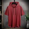 Men's Sports Short Sleeved T Shirt Hooded Fashionable Breathable Loose Outdoor Running Casual