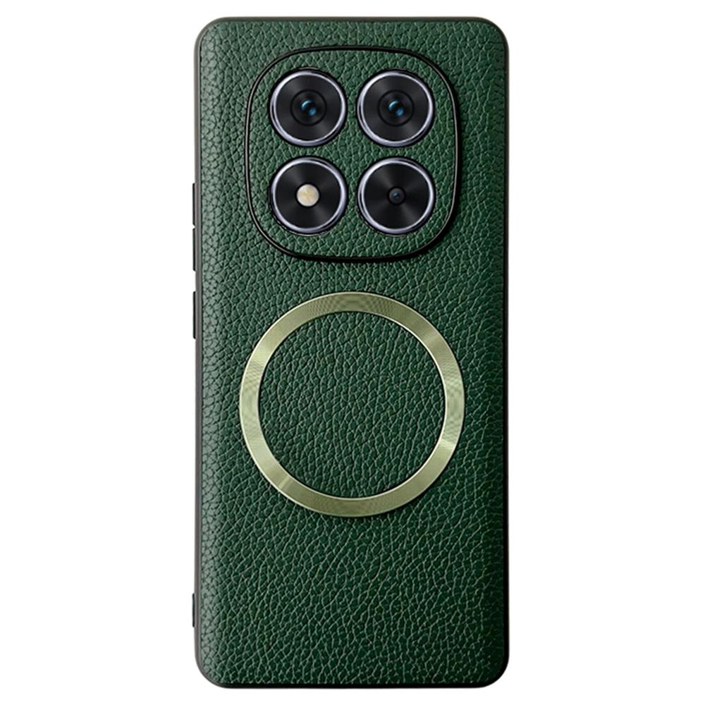 For Xiaomi Redmi Note 14 Pro 5G/Poco X7 5G Case Compatible with MagSafe PU Leather+TPU Phone Back Cover