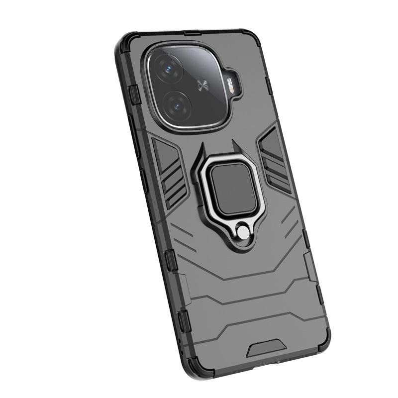 Applicable to VIVO IQOO Z9Turbo + Black Panther mobile phone case IQOOZ8 bracket IQOOZ7 anti-drop protective case