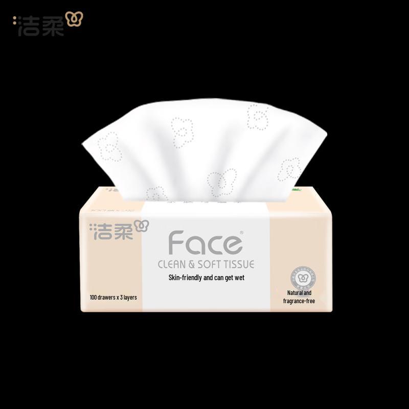 Jie Rou Pink Face 3-Ply Household Facial Tissues