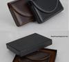 Leather & Stainless Steel Business Card Holder - Half Round Design 03