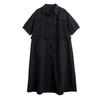 Short Sleeve Plus Size Black Vintage New In Dresses for Women Casual Loose Long Summer Shirt Dress