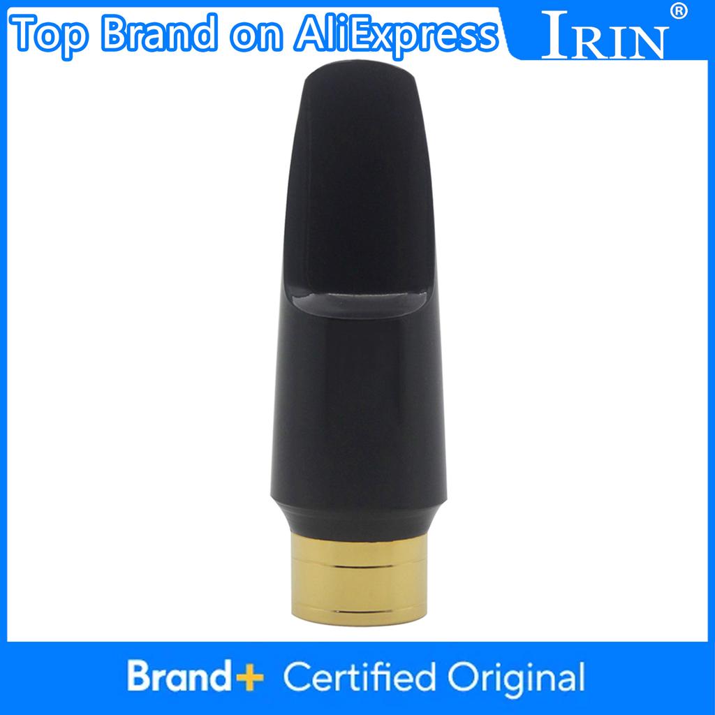 IRIN Alto Saxophone Mouthpiece Black Gold ABS Sax Mouthpiece Metal Mouthpiece Neck Woodwind Instrument Parts & Accessory